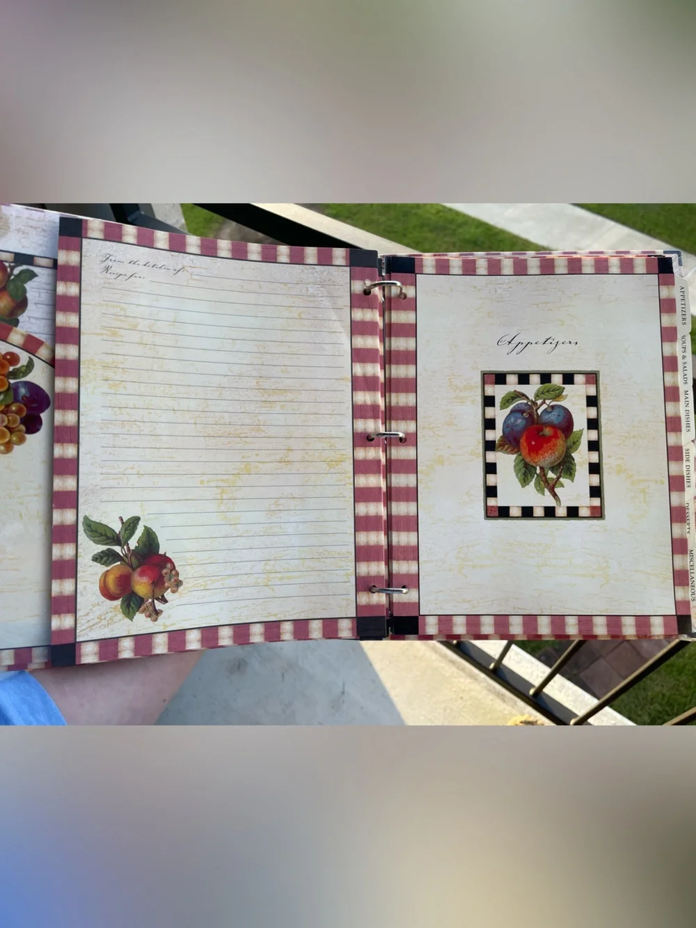 Recipe Binder with fruit Illustration